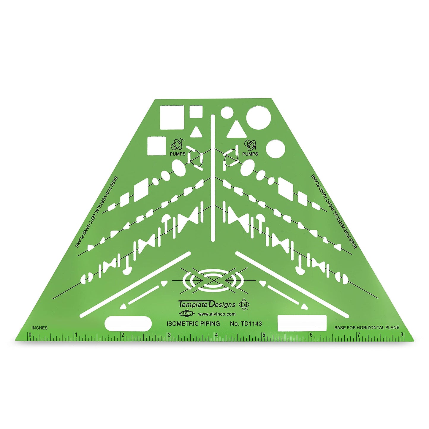 Alvin, TD1143, Isometric Piping Template, 8.5" x 5.25" x .030"