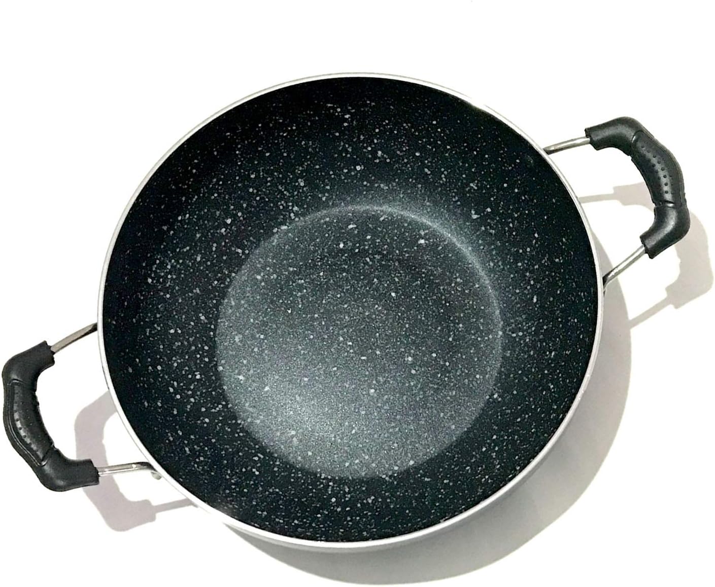 Deep Kadhai Aluminium Non Stick Kadai with Glass Lid, Multipurpose Cooking Pan