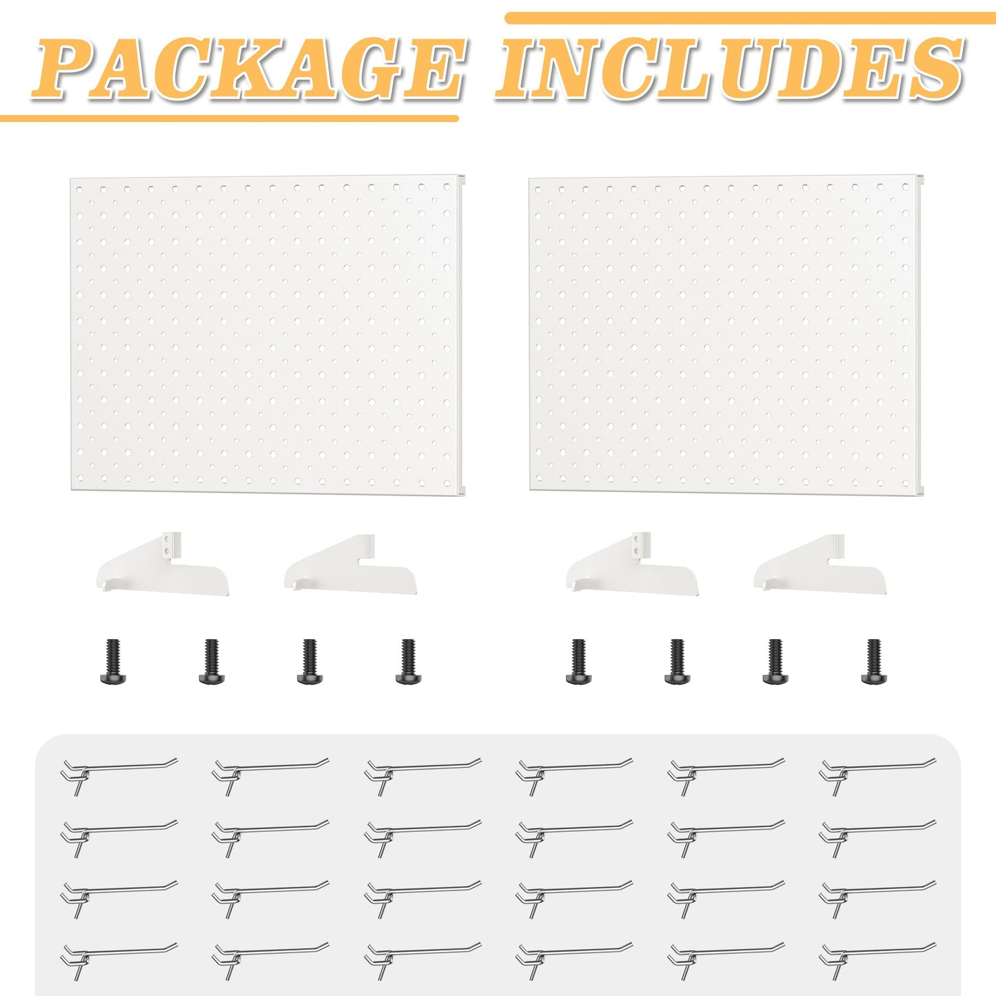 Pegboard Smith 2-Pack Metal Tabletop Pegboard Display Stand for Craft Shows – 12"x16" Tabletop Peg Board Display with 24 Hooks for Jewelry (Milky White)