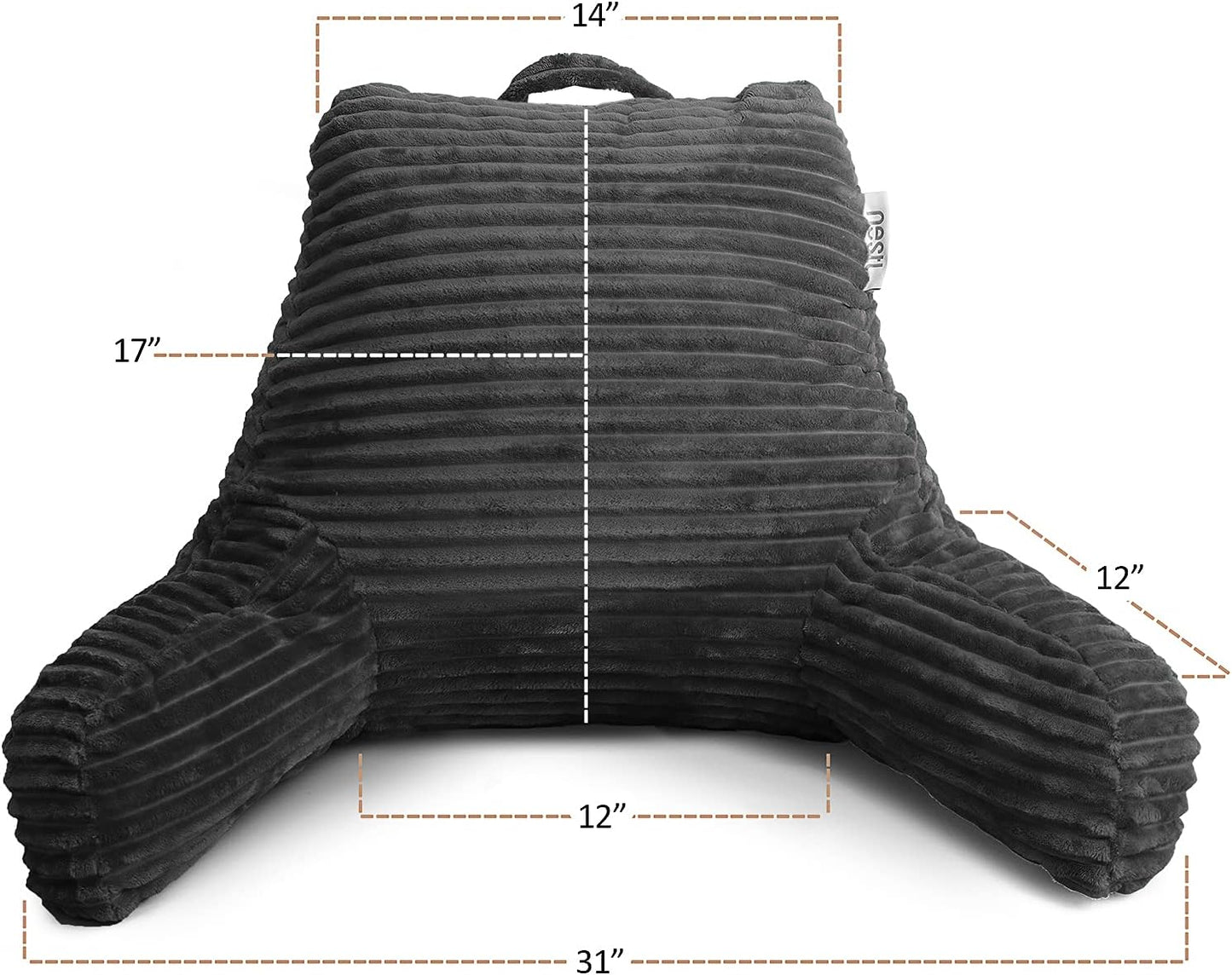 Clara Clark Reading Pillow for Bed Adult Back Pillow for Sitting in Bed, Standard Plush Bed Pillows for Sitting Up