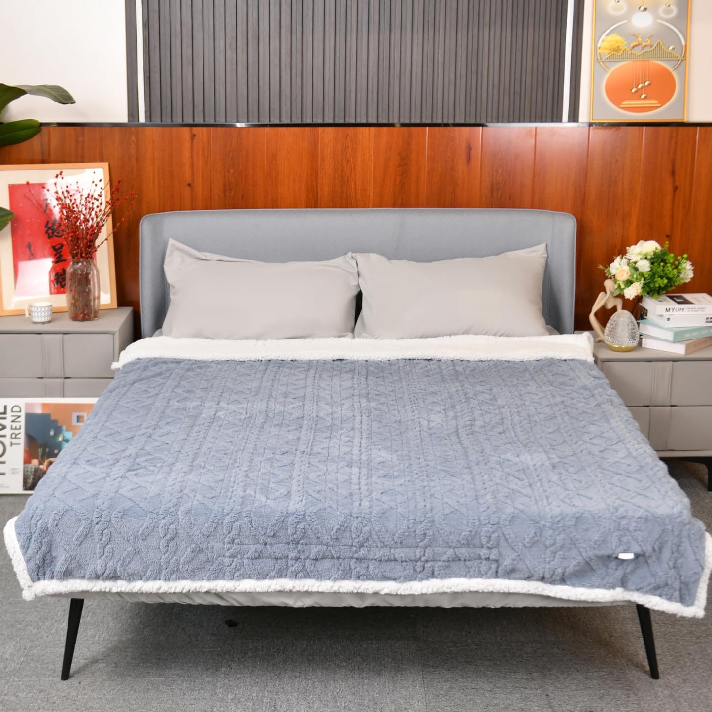 MERRYLIFE Heated Blanket Cozy Soft Electric Blanket with 4 Heating Levels&8 Hours Auto Off Overheat Protection Machine Washable UL&FCC Certification Use for Home Couch (Cheetah,50" 60")