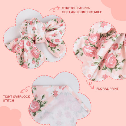 Aori Reborn Baby Doll Accessories Clothes Newborn Receiving Blanket with Headband and Hat Set Baby Swaddle Floral 3-Piece Swaddle Nursery Swaddle Wrap for 17-20 inch Reborn Doll