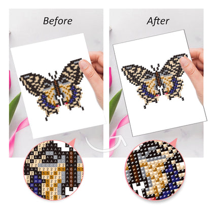 Haocy 12pcs Butterfly Mini Diamond Art Kits for Adults,Small Diamond Painting Kits Quick Gem Art for Beginner,1-Hour Postcard-Style,Paint by Diamond Mosaic,Home Wall Decor (Butterfly)