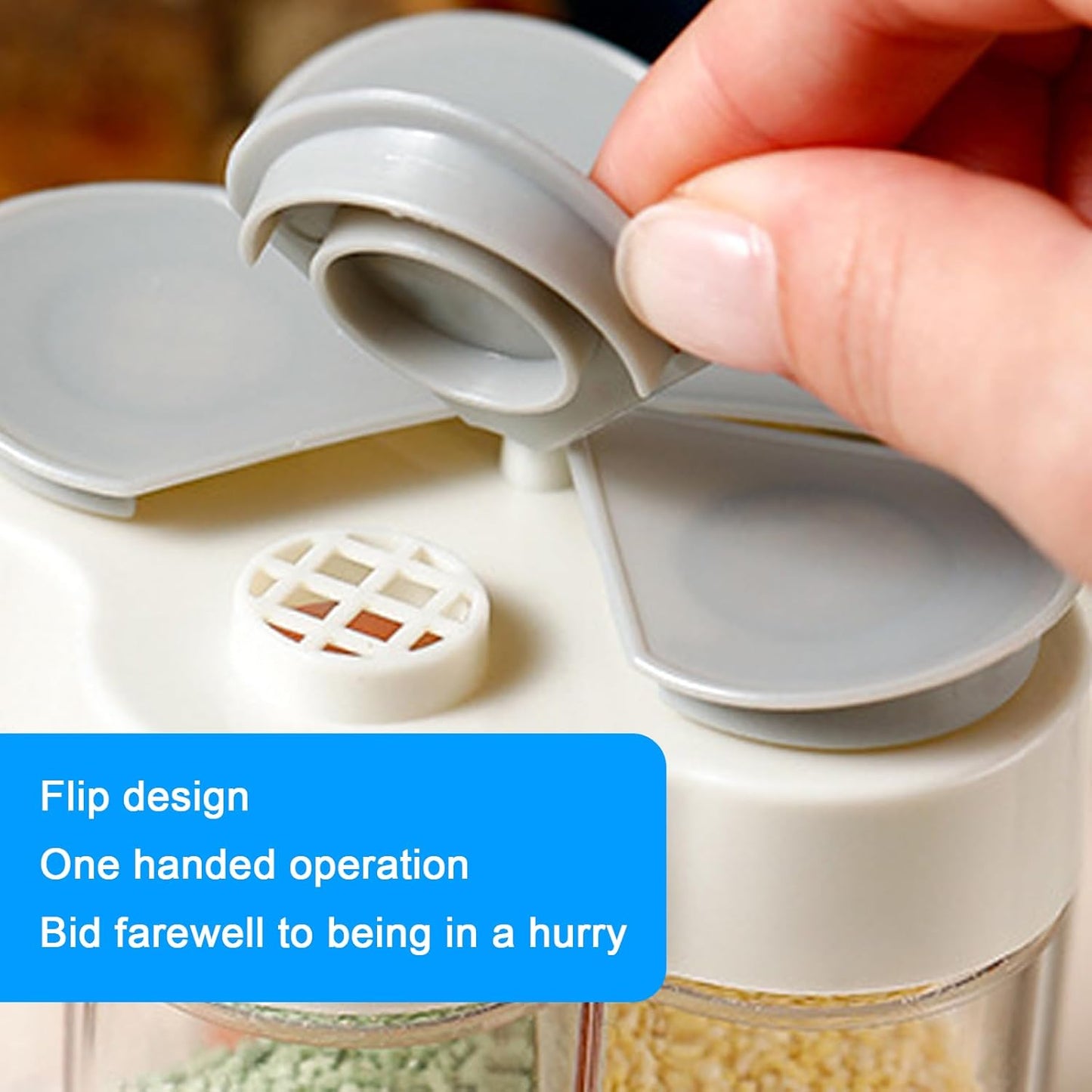 2pcs Travel Spice Container, 5 in 1 Portable Camping Seasoning Shaker for Travel, Hiking, BBQ, Picnic