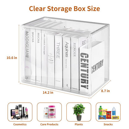 Seaniss Clear Acrylic Display Case with Magnetic Lid-Dustproof Plastic Book Storage box,Clear Box,Purse Storage Organizer,Action Figure Display Case,Acrylic Sneaker Shoe Box(1 Pack)