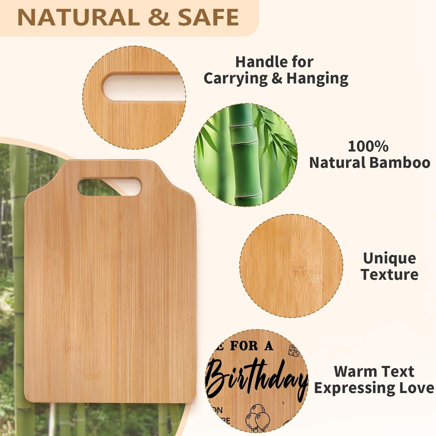 Birthday Gifts for Women: Unique Recipe for A Happy Birthday Cutting Board for Her Mom Sister Wife Friend