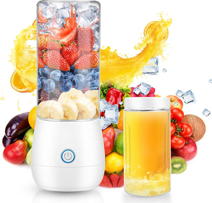Portable Mini Blender, Personal Blender for Shakes and Smoothies, USB Rechargeable 15 OZ Mini Fruit Juice Mixer