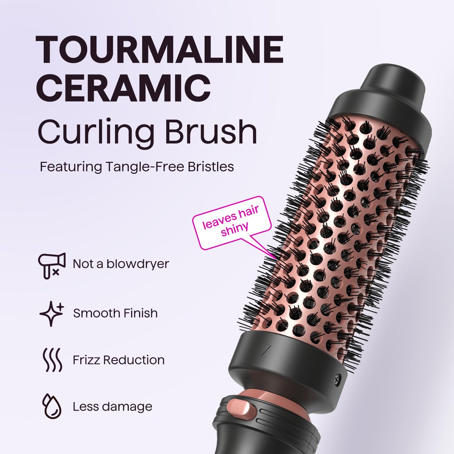 Wavytalk 5 in 1 Curling Iron,Curling Iron Set with Heated Round Brush and 4 Interchangeable Ceramic Curling Wand(0.5”-1.25"), Instant Heat Up,Dual Voltage Hair Curler