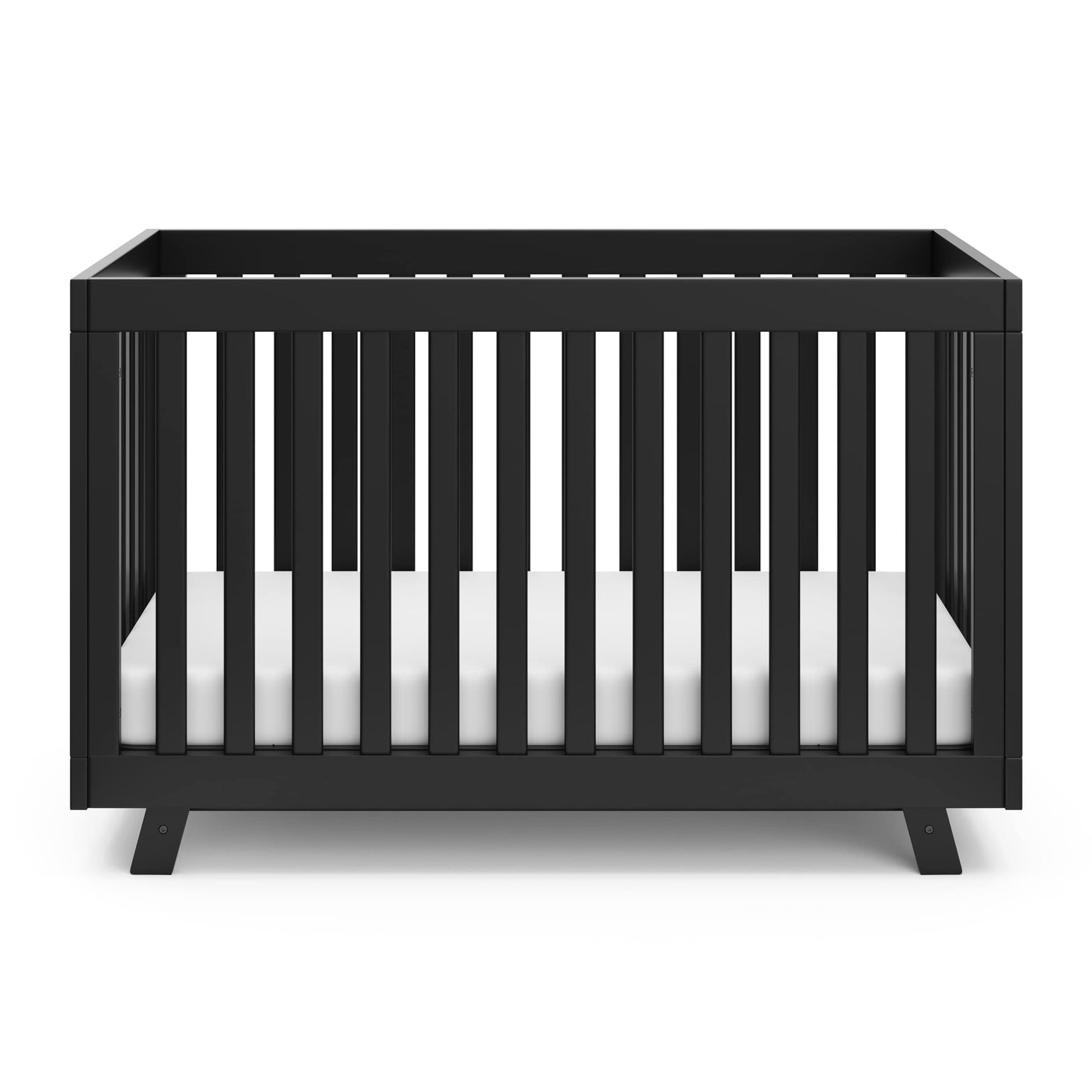 Storkcraft Beckett 3-in-1 Convertible Crib – GREENGUARD Gold Certified, Fits Standard Crib Mattress, Converts to Toddler Bed and Daybed, 4 Mattress Heights, Grow-with-Me Design (Black)