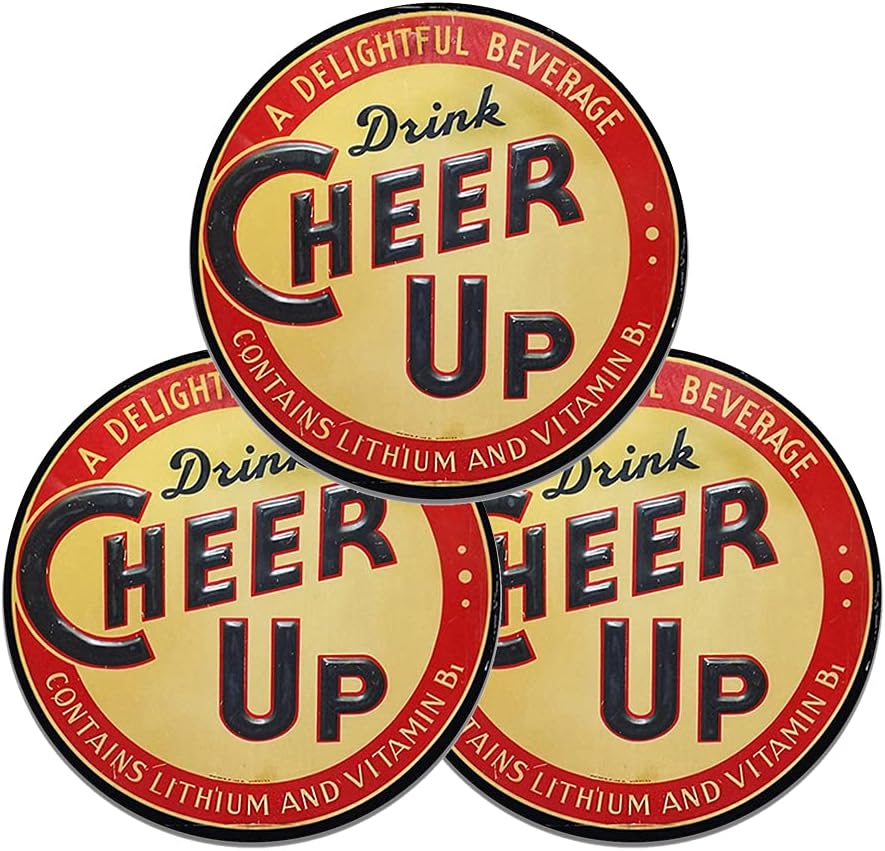 3" 3 Pack Brotherhood Cheer Up Beverage Health Drink Healthy Lithium Vitamin B Drink Signs Reproduction Elixir