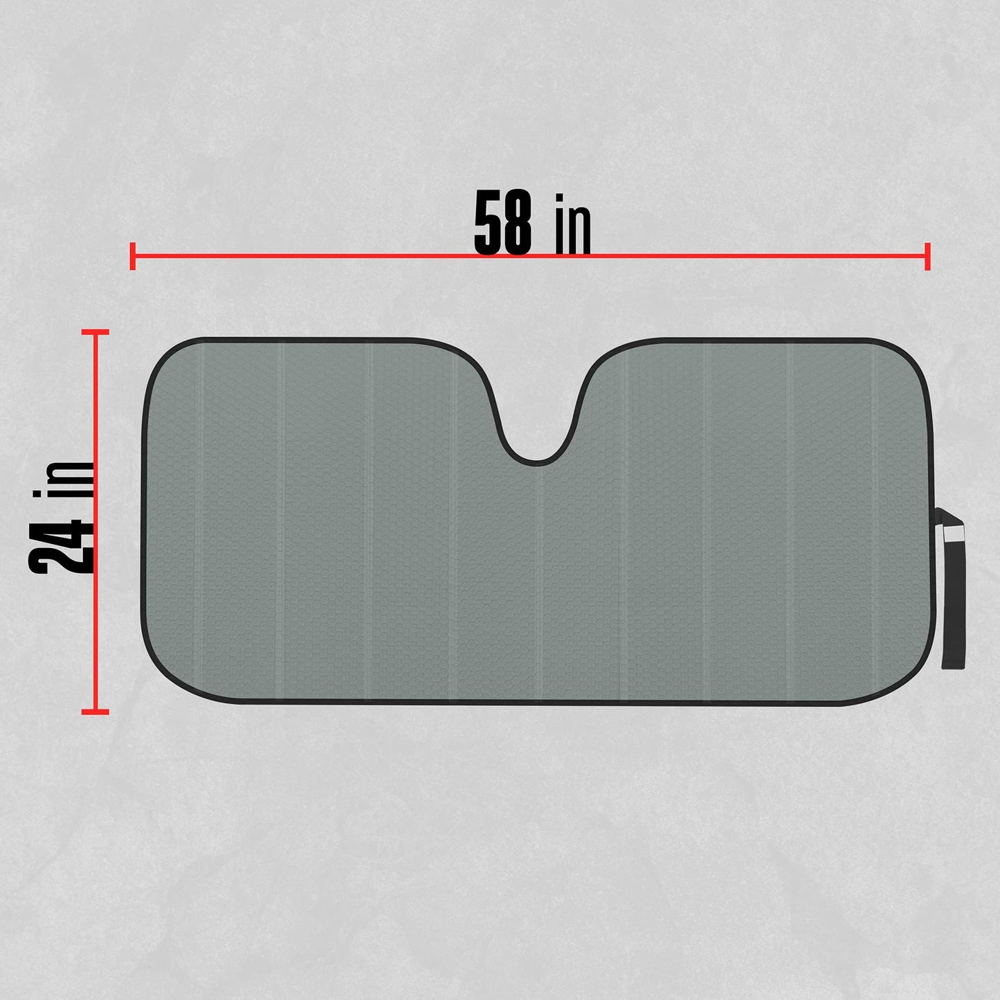 Motor Trend Gray Accordion Folding Car Windshield Sun Shade - Blackout Sun Visor for Car Windshield - Foldable Jumbo Sunshade and Front Window Truck Sun Screen for UV Sun Protection - 66 x 27