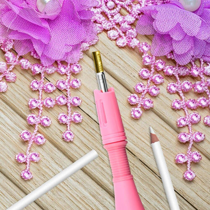 XINMEIWEN Bedazzler Kit with Rhinestones,Hot Fix Applicator Tool, Diamond Painting Pen, 7 Different Sizes Tips,Tweezers and Brush Cleaning Kit for DIY Clothes Shoes (Pink)