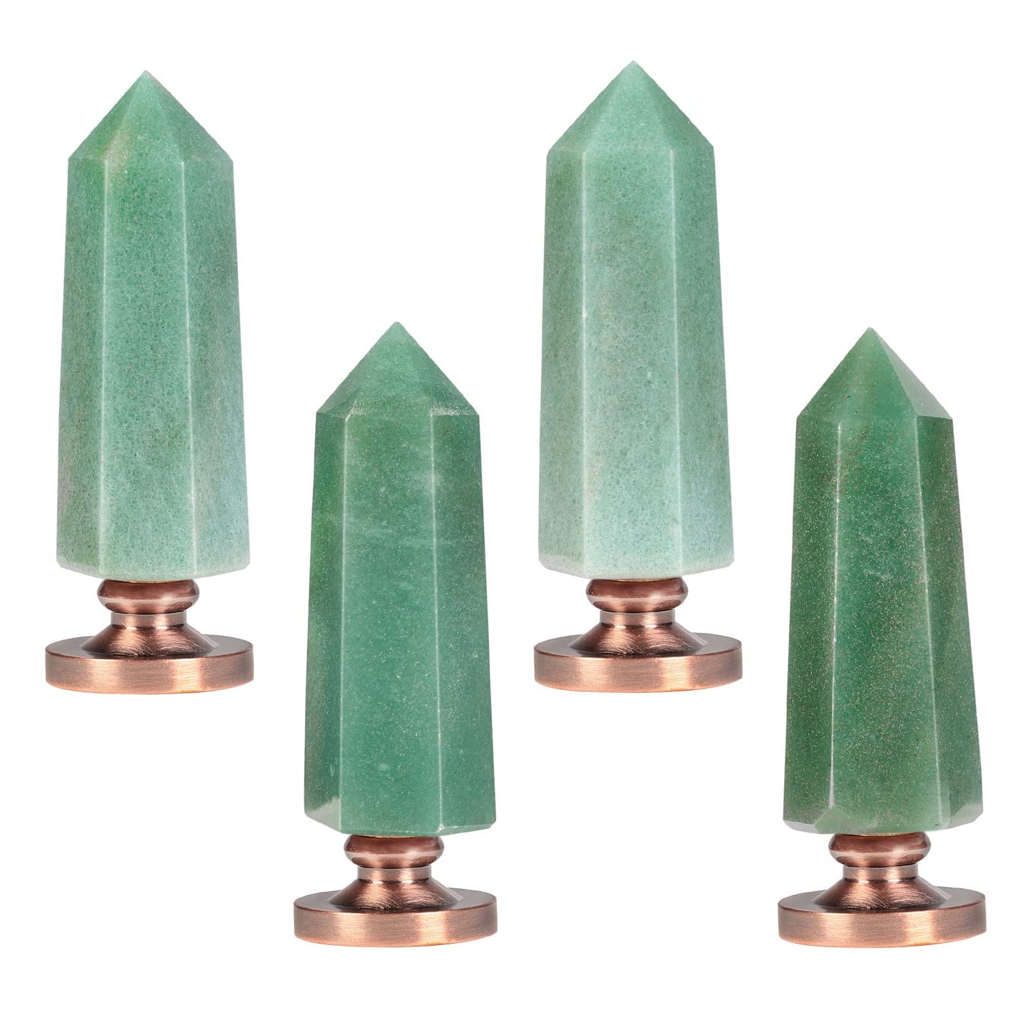 Cheungshing Green Aventurine Crystal Hexagon Prism Wax Seal Stamp, Detachable Vintage Copper Seals for Invitation Cards for Wedding Christmas Halloween Thanksgiving Gift, Snowflake Pattern