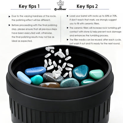 Hohohen 4 Pounds Rock Tumbler Grit Kit Abrasive Media Rocks Tumbling Grit and Polish Refill Stone Polishing Silicon Carbide & Aluminum Oxide Fit for Any Rock Polisher