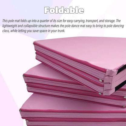 Purple Crash Mat for Pole Dancing, 3ft/3.5ft/4ft/4.5ft/5ft/5.5ft/6ft/6.5ft Large Round Folding Portable Pole Dance Crash Mat, 1.2in/2in/4in Thick Gymnastics Crash Landing Mat Pad ( Color : 180cm/5.9ft