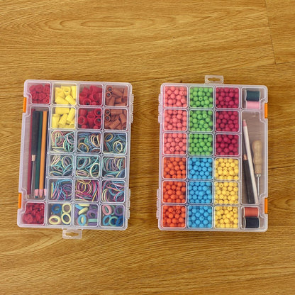 BangQiao 4 Pack Fixed 21 Grids Clear Plastic Storage Box, Transparent Organizer Container Case for Small Parts, Bead, Button, Jewelry, Diamond, Craft Supplies,Sewing Kit, DIY Accessories
