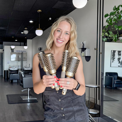 Round Brush for Blow Drying, Nano Thermal Ceramic & Ionic Tech Hair Brush with Boar Bristles, Professional Round Barrel Brush for Styling, Curling & Straightening by Sndyi (2.9 Inch, Barrel 1.7 Inch)