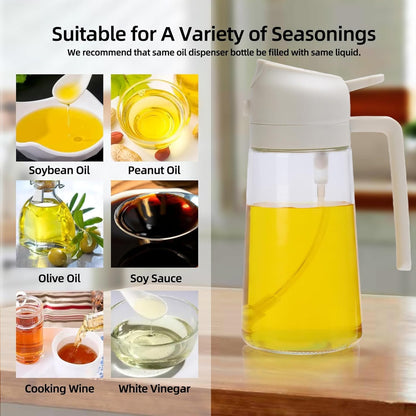 16oz,2 1 470ml (2PCS-White Aovdy Oil Sprayer for Cooking in Olive Oil Dispenser and Oil Sprayer - Olive Bottle Spray