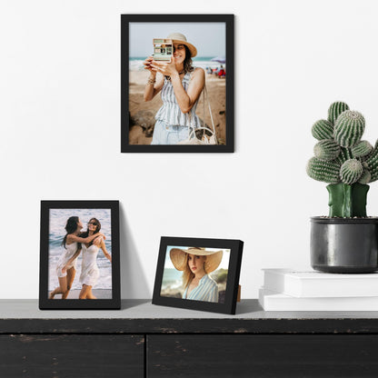upsimples 10 Pack Picture Frames Collage Wall Decor for Mounting or Tabletop Display, Photo Gallery Frame Set for Family, Multi Sizes Including 8x10, 5x7, 4x6, Black