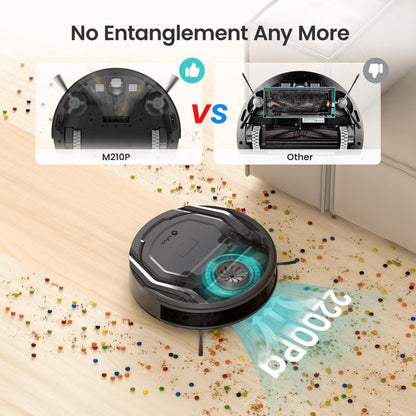 Lefant M210P Robot Vacuum Cleaner, Super Thin, Powerful Suction, Quiet, Self-Charging, Ideal for Pet Owners, Cleans Hard Floors to Medium-Pile Carpets, 120 Mins Runtime, APP/WiFi/Alexa Control, Gray