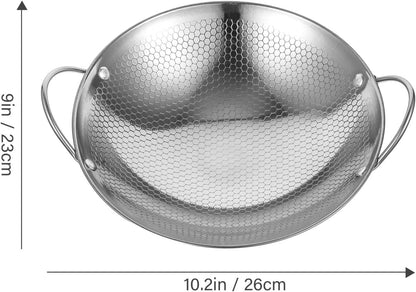 Hemoton Honeycomb Pot, Stainless Steel Paella Pan, Mini Korean Noodle Pot, Stir Fry Pans for Outdoor Cooking