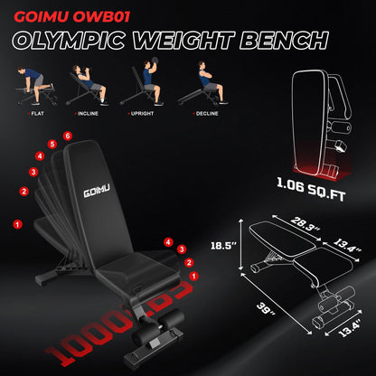 Goimu C1-V4 Power Cage, 2000LBS Squat Rack with LAT Pulldown, Multi-Function Weight Cage Strength Training Machine, Workout Cage with More Attachments for Home Gym Garage (220LBS RD Home Gym Package)