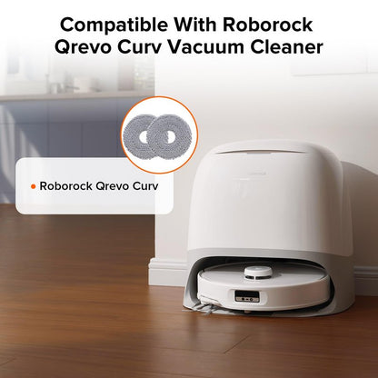 roborock 4 Pack Microfiber Mop Cloths Qrevo Curv, Qrevo Curv S5X, Qrevo Edge Robot Vacuum, Mop Pad Replacement Accessories