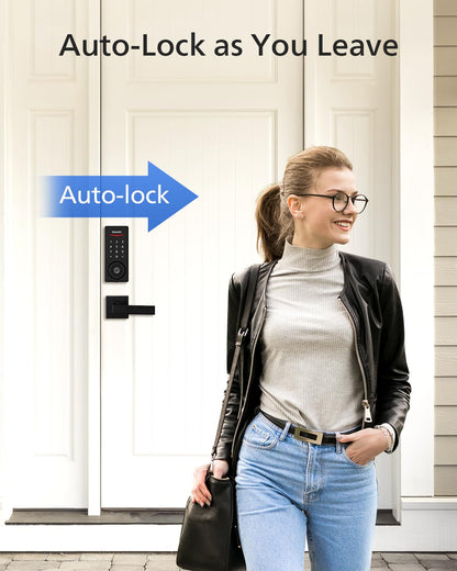 Philips Wi-Fi Smart Door Lock, Keyless Entry Door Lock with App Control,Fingerprint ID,Auto Lock,Keypad Deadbolt with Wi-Fi Bridge Adaptor,Smart Locks for Front Door-Matte Black