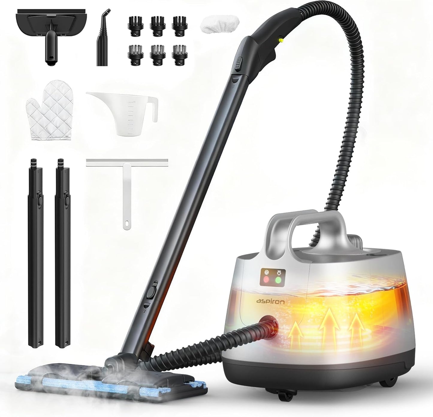 Platinum Steam Cleaner - Powerful 293°F Handheld Mop with 21 Attachments | 50oz Capacity for Home Use