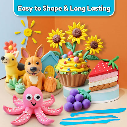 YOPINSAND Air Dry Clay 145 Colors, Modeling Clay for Kids, DIY Molding Magic Toy with Tools, Gift for Kids Boys Girls