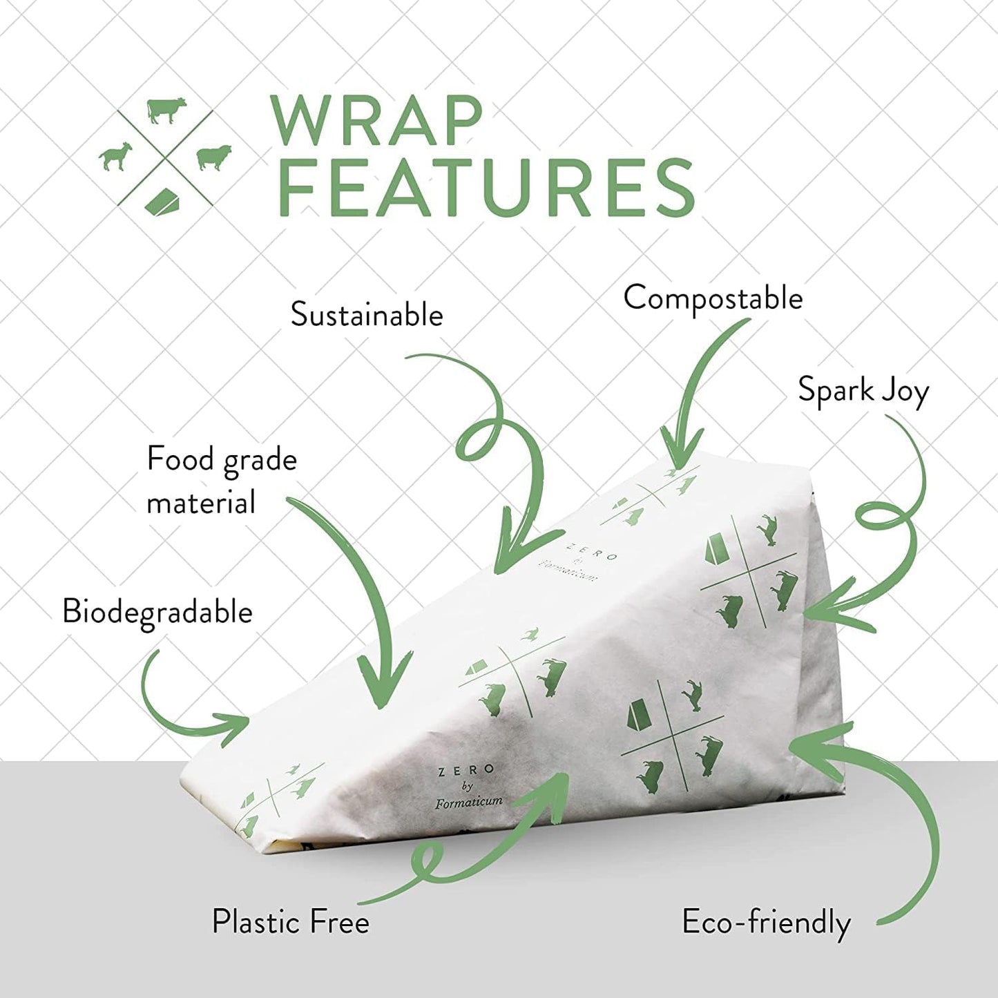 45-Pack 9 13 Inches Formaticum Zero Cheese Storage Paper, Compostable, Biodegradable, and Plastic-Free Paper to Keep