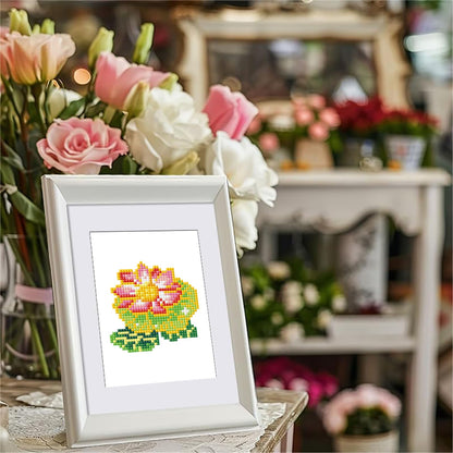 Haocy 12pcs Small Flower Diamond Art Kits for Adults,Mini Flowers Diamond Painting Kits Quick Gem Art for Beginner,1-Hour Postcard-Style,Paint by Diamond Mosaic,Home Wall Decor (flower-005)