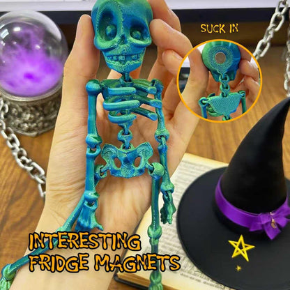 Skeleton Fridge Magnet,Posable Fridge Magnets,Mini Articulated Fridge Magnets – 3D Printed Movable Skeleton Decorations for Christmas, Office, or Locker (6PCS)