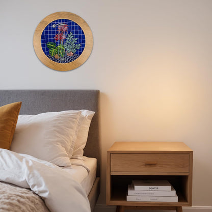 3 Sets Embroidery Display Frame with Bamboo Hoops, 8 Inch Round Wall Mounted Embroidery Hoop Frame for Finished Cross Stitch, Needlework, DIY Art Craft Sewing Decoration