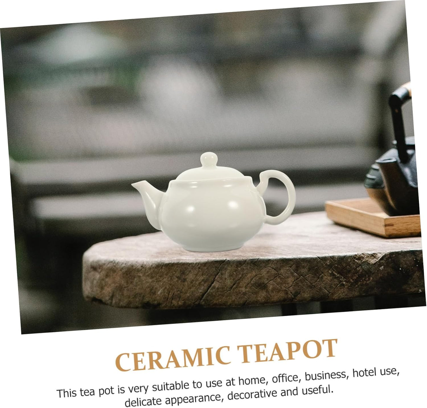 White Porcelain Tea Set, Compact Ceramic Teapot, Teaware, Turkish Teapot, Travel Vintage Tea Infuser