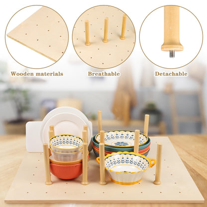 Mezurun Pegboard Drawer Organizer（30×21in） Peg Board for Drawers,Peg Board Drawer Organizer Kitchen Pegboard Divider Organizer Adjustable Trimmable，15PCS Wooden Peg