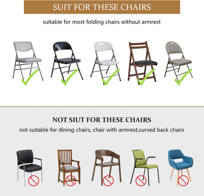 6 ManMengJi Brown Folding Chair Covers, Spandex Folding Chair Covers PCS, Banquet Chair Slipcovers for Party, Wedding