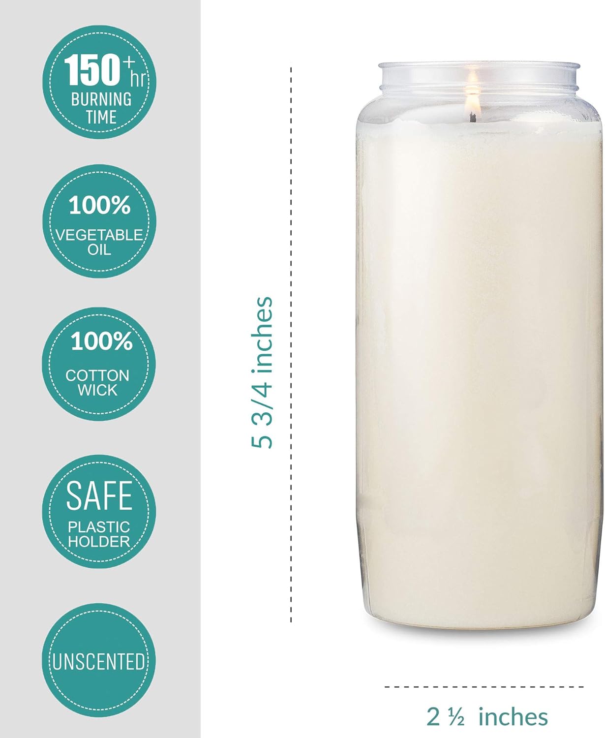 Tribello 6 Day Candles, 6 Pack | 6” White Pillar Candles for Memorial, Party Decor, Emergency Survival | Unscented