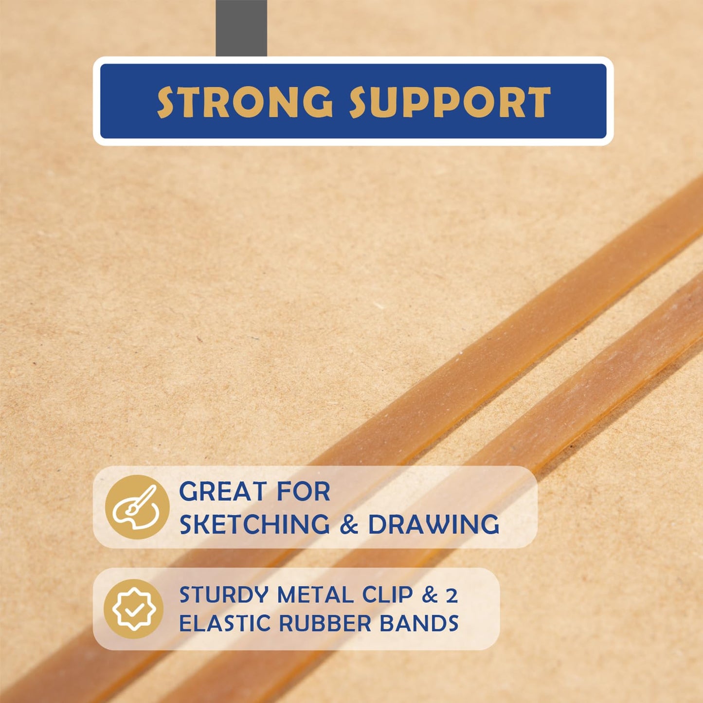 Falling in Art 19x25 Sketch Board, Drawing Tote Board for Artists with Sturdy Clip and Rubber Bands, Portable Art Clipboard for Classroom and Studio Drawing