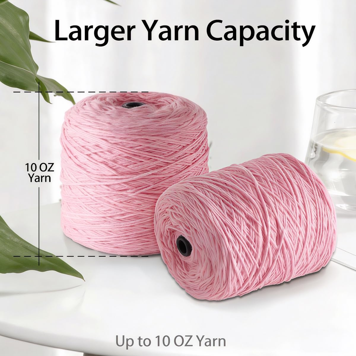 Electric Yarn Ball Winder, Pink and White, Automatic Tension Control with Stepless Speed, 7oz Capacity for Knitting and Crochet, USB Powered