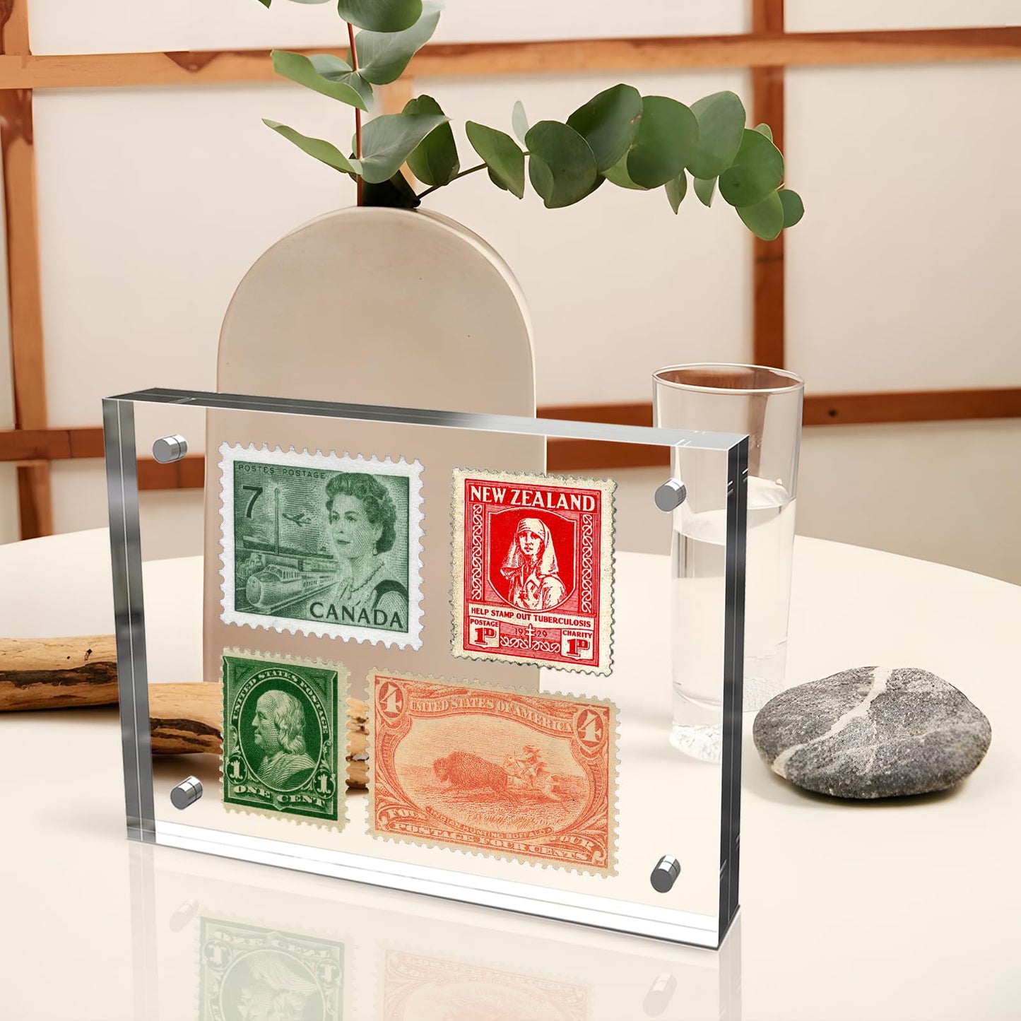laapee 5x7 Inches Acrylic Picture Frames 5 Pack, Double Sided Magnetic Photo Frames,Free Standing on Desk or Table Clear Picture Frames