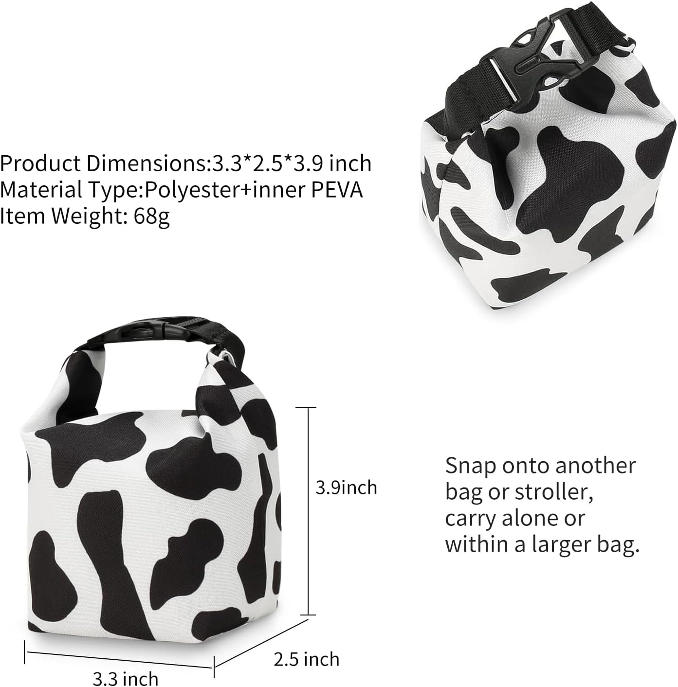MOV COMPRA Insulated Snack Bag- Women Reusable Sandwich & Snack Bags, Leakproof Food Storage Small Lunch Bag