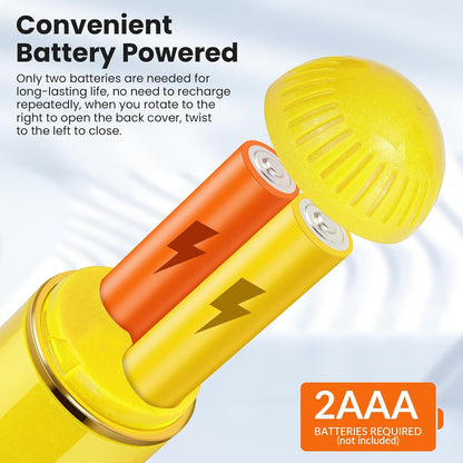 Handheld Electric Milk Frother, Battery Operated Foam Maker and Mixer for Drinks (Yellow)