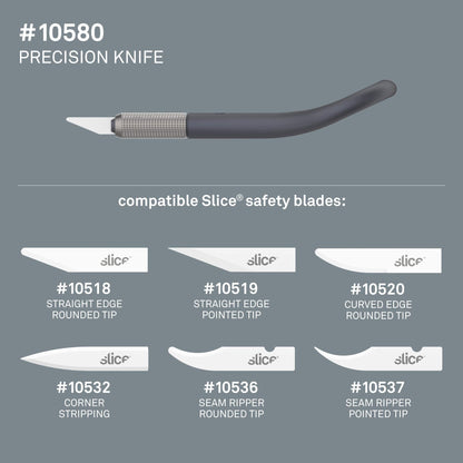 Slice Precision Knife | Finger Grip for Precision and Control | Safe Ceramic Blade Lasting 11x Longer than Metal | 2 Pack