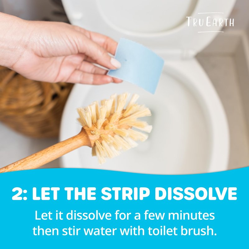 Tru Earth Toilet Bowl Cleaner Eco-Strips | Plastic Jug-Free, Septic-Safe for Cleaning | Easy to Use | 24 Strips