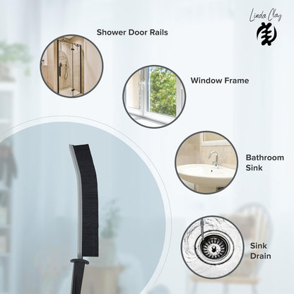 LCF 3Pcs Crevice Gap Cleaning Brush Set, Hard Bristle Brushes for Small Space Cleaning in Bathroom, Kitchen, and Tiles
