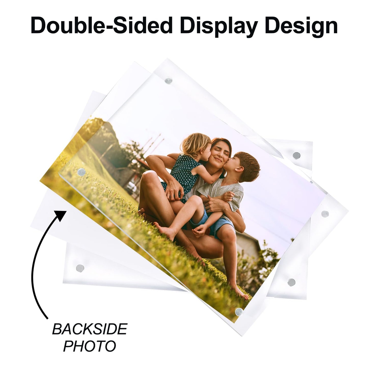 Fixwal 4x6 Picture Frame, 6 Pack Acrylic Frames, Clear Double Sided Photo Frame with Magnetic Desktop