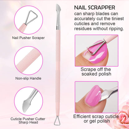 Makartt Cuticle Trimmer with Cuticle Pusher, Silver Nail Trimmer Nail Care Manicure and Pedicure Kit with Stainless Steel Cuticle Nipper and Dual End Nail Pushers for Home Salon Use (Pack of 3 PCS)