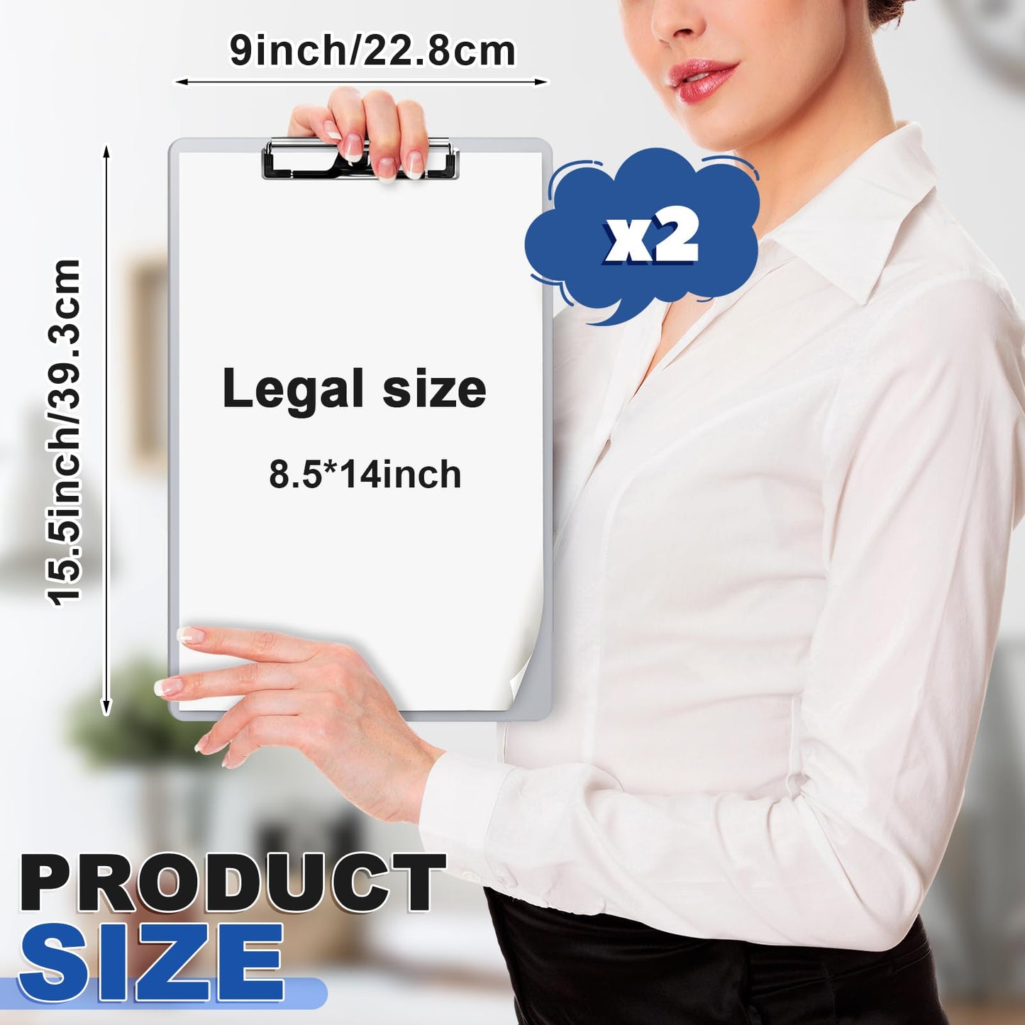 Tenceur 2 Pcs Aluminum Legal Size Clipboard 8.5x14 Inch Metal Clipboard with Metal Clip Heavy Duty High Capacity Durable Suitable for Legal Lawyers and Business School Office Supply