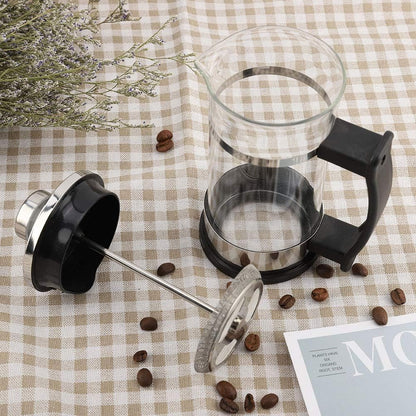 French Press Coffee Maker, Heat Resistant Borosilicate Glass Coffee Press for Kitchen, Travel, Camping